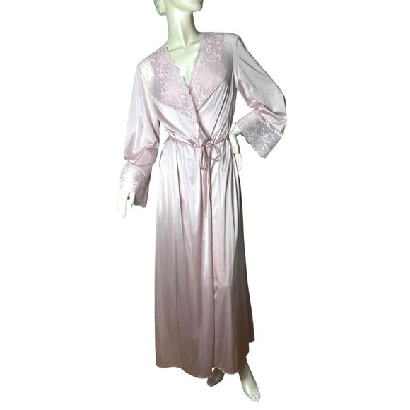 1970s vintage Vanity Fair peignoir in mauve pink Size 36 - Picture 1 of 10